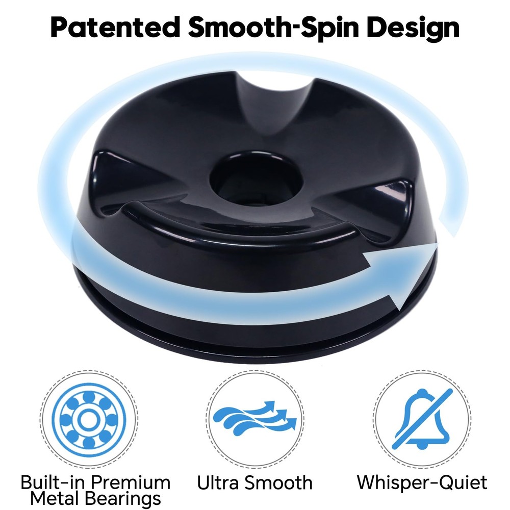 DREAMZA Bowling Ball Spinner - Smooth Rotating Cup Stand Black