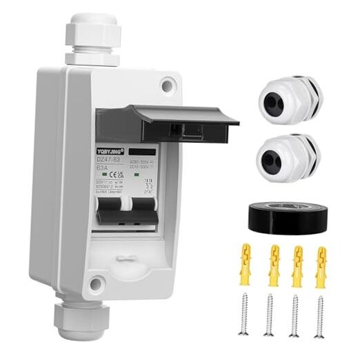 63 Amp DC Solar Panel Disconnect Switch AC Miniature Circuit Breaker Box 63A