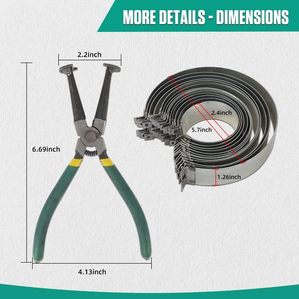 Piston Ring Compressor Tool With Pliers And 14 Rings (2.4" - 5.7"),