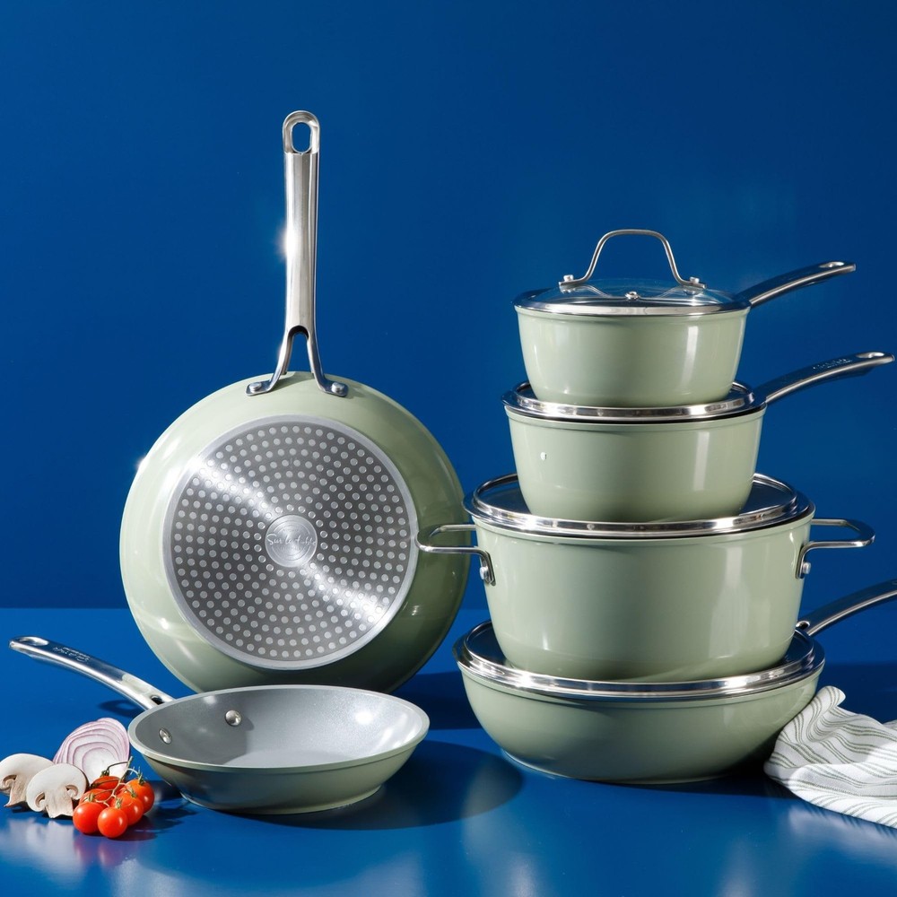 Sur La Table Kitchen Essentials 10 Piece PFA Free Non-Toxic Titanium Ceramic ...