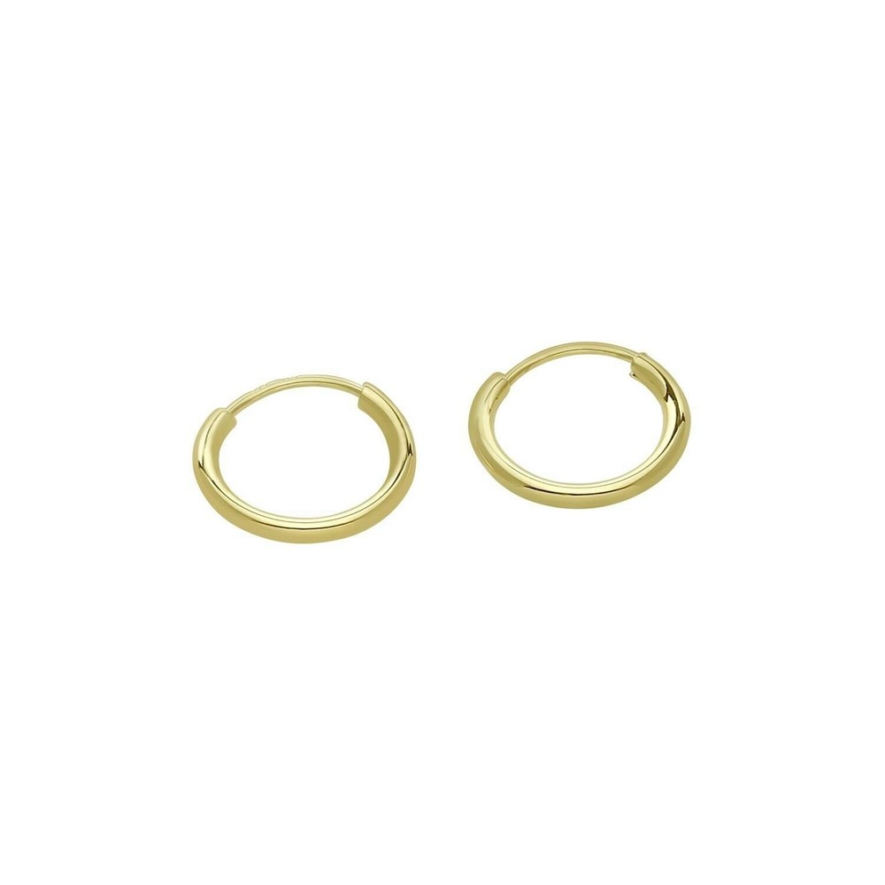 Real 14k Gold Small Tiny Endless Flexible Thin Hoop Earrings 10mm