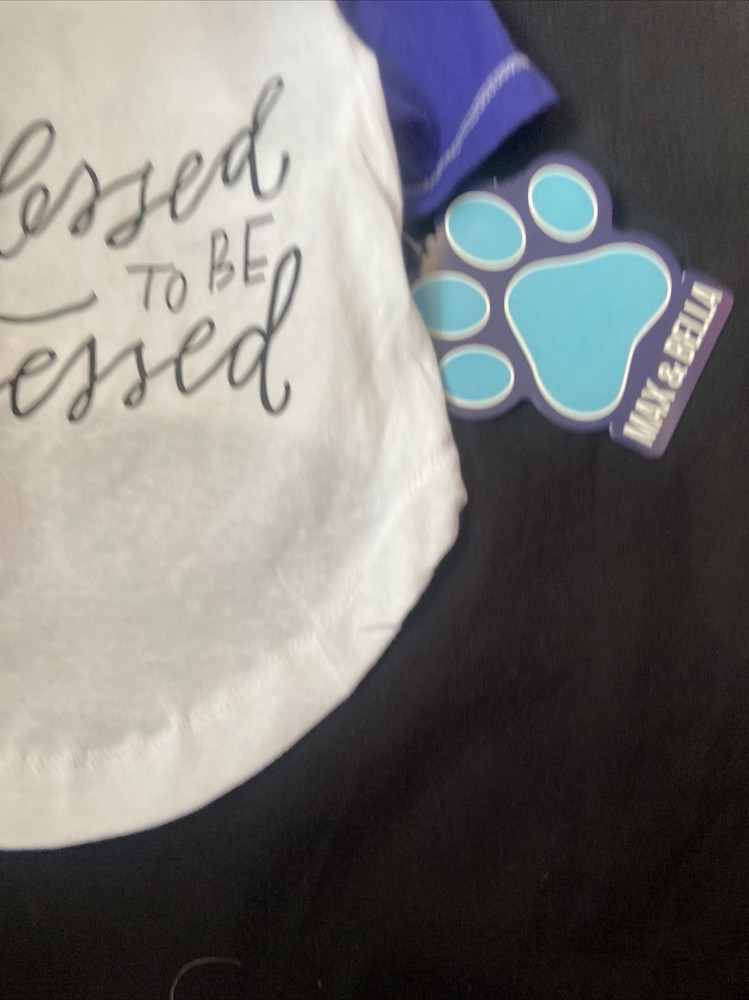 Max & Bella Dog Tshirt large Nwt “too bless to be stressed”