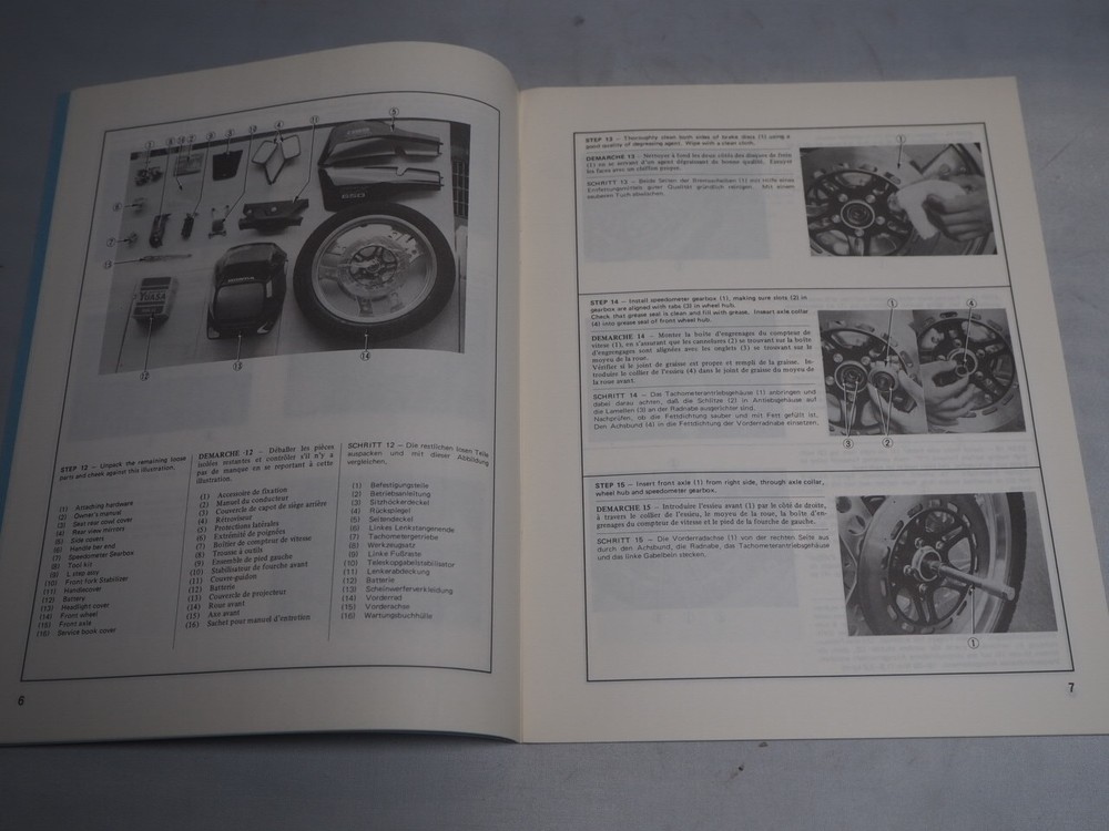 HONDA SET-UP INSTRUCTIONS ASSEMBLY INSTRUCTIONS CX650E euro 1982