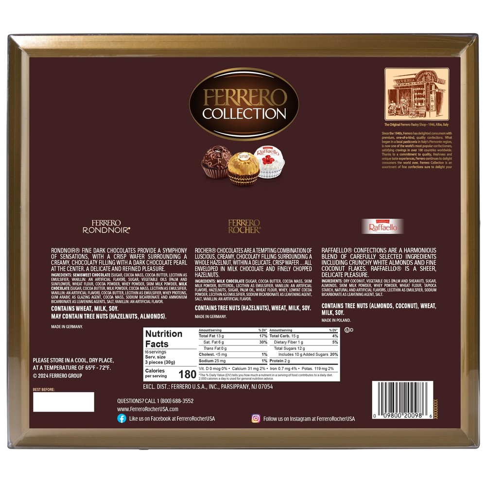 Ferrero Collection Assorted Chocolates 48 Count Gourmet Gift Box