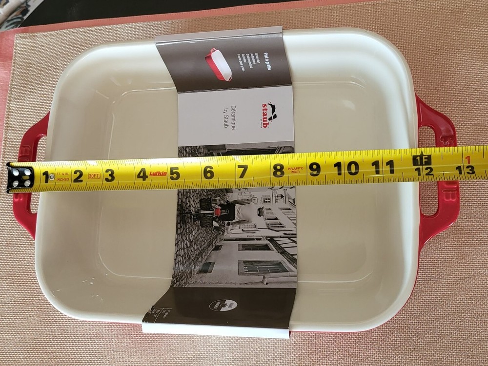 STAUB Ceramique Rectangular Gratin Baking Dish 10.5”x7.5” 2.5qt White NEW