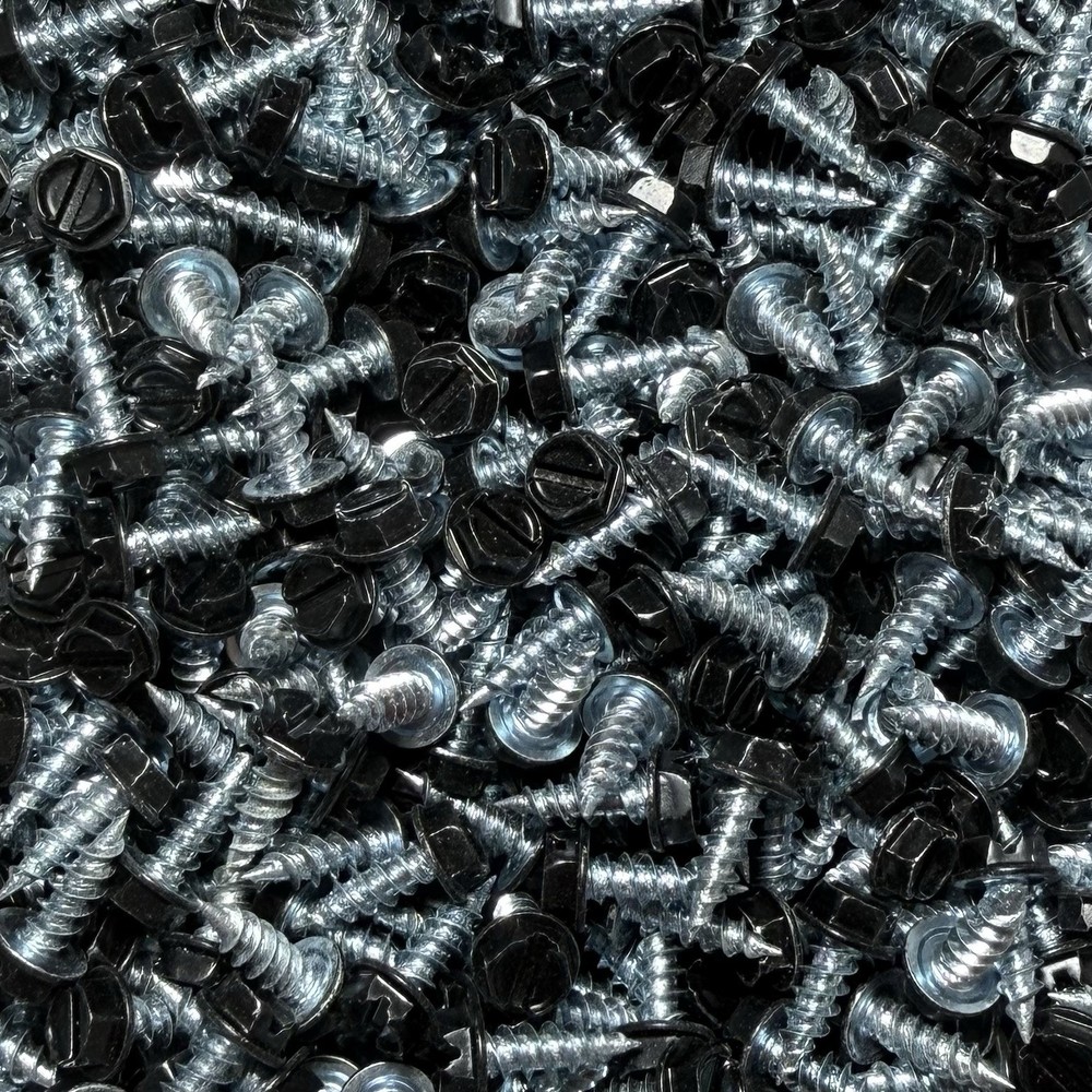 (1000) #8 x 1/2” Zip Screws Black