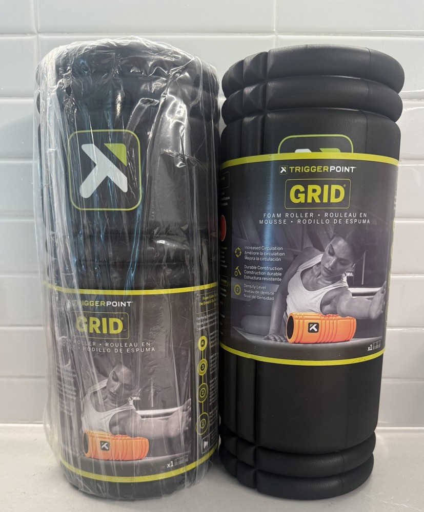 2 Trigger Point GRID Foam Rollers – 13” x 5” – Deep Tissue Massage – Open Box