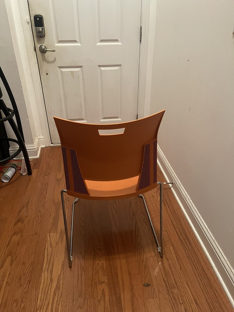 Global Duet Stacking Chair - Stackable Orange Plastic Chair