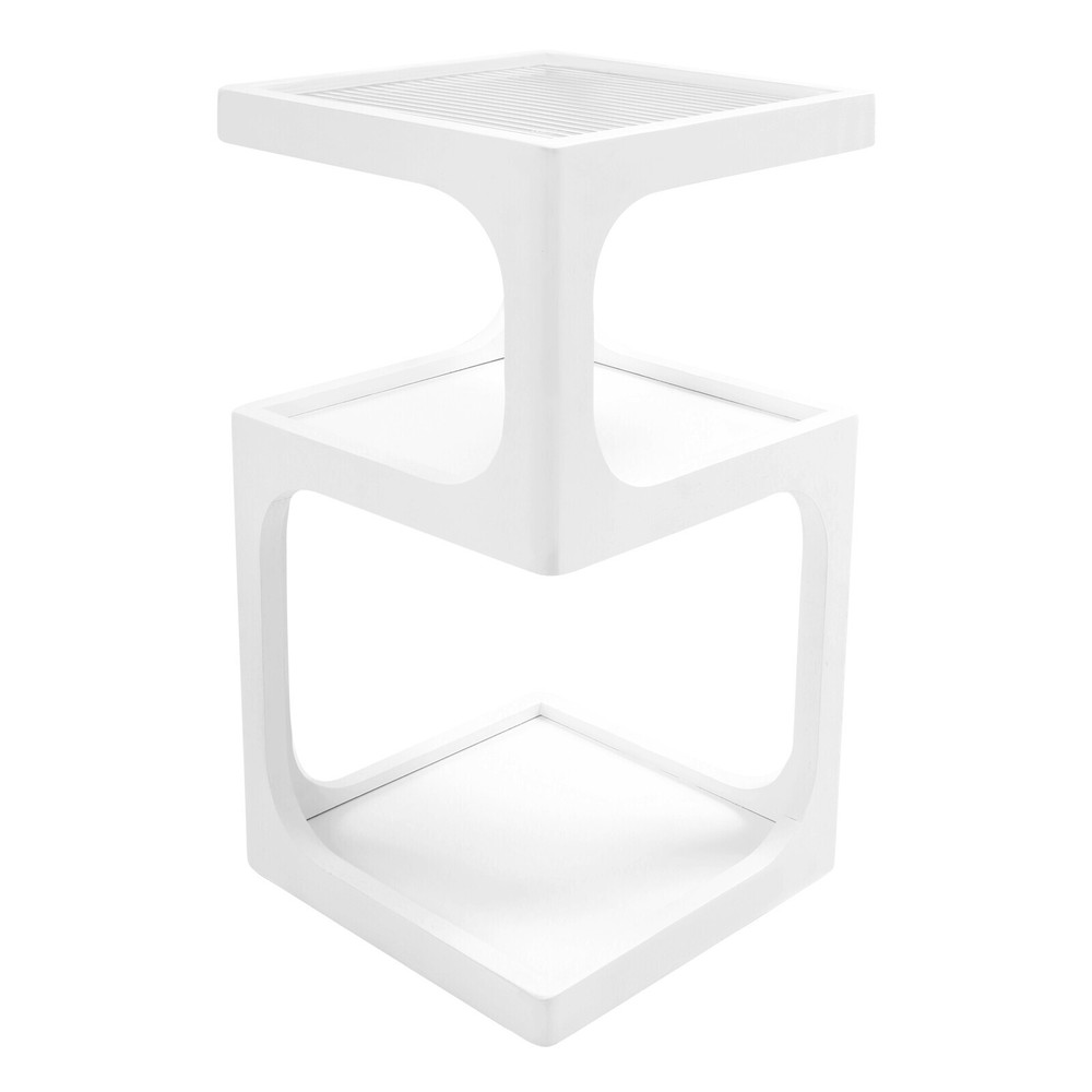 3-Tier Solid Wood Nightstand, End Table for Small Spaces with Open Storage