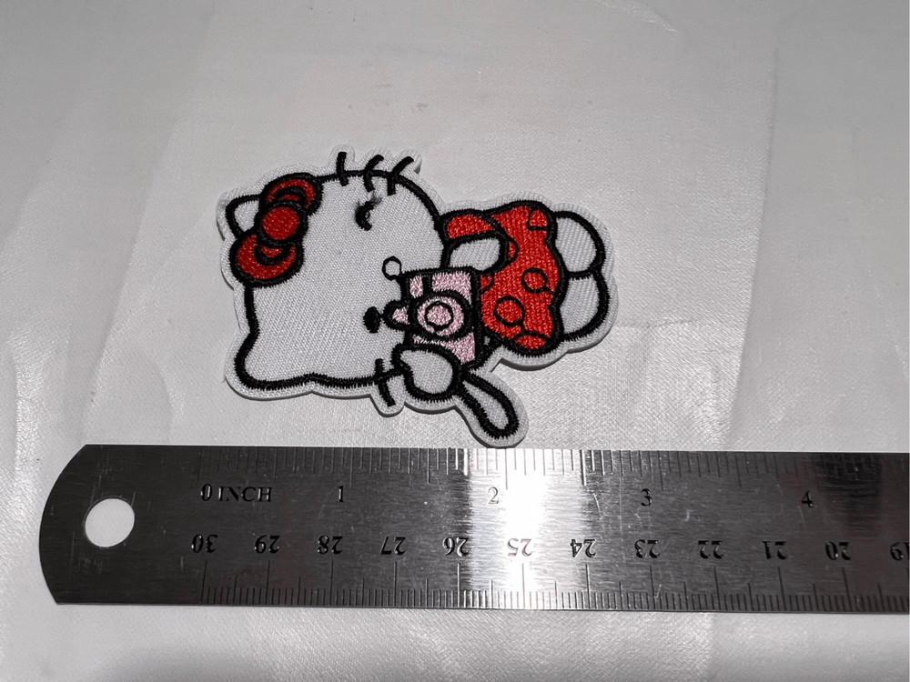 Hello Kitty with Camera Iron on Patch