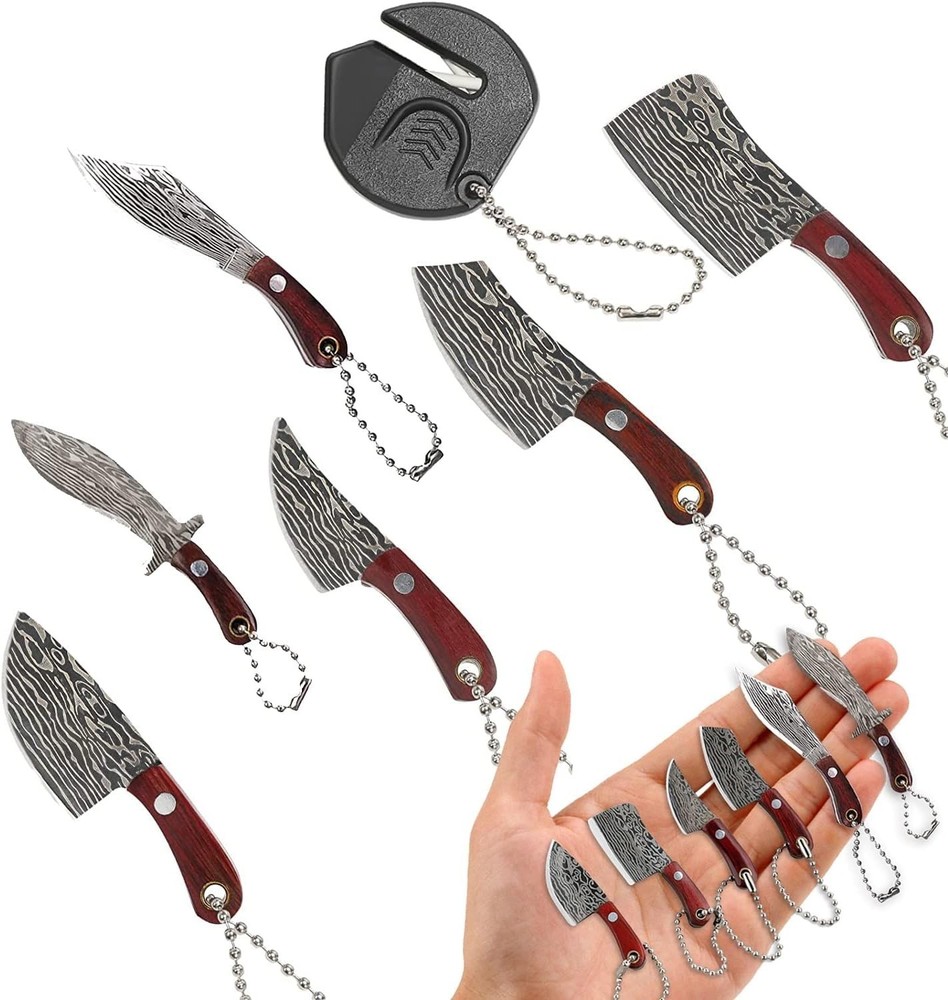 MIni Hatchet Pocket Knife Tiny Axe Knife Set Damascus Small Hatchet Package
