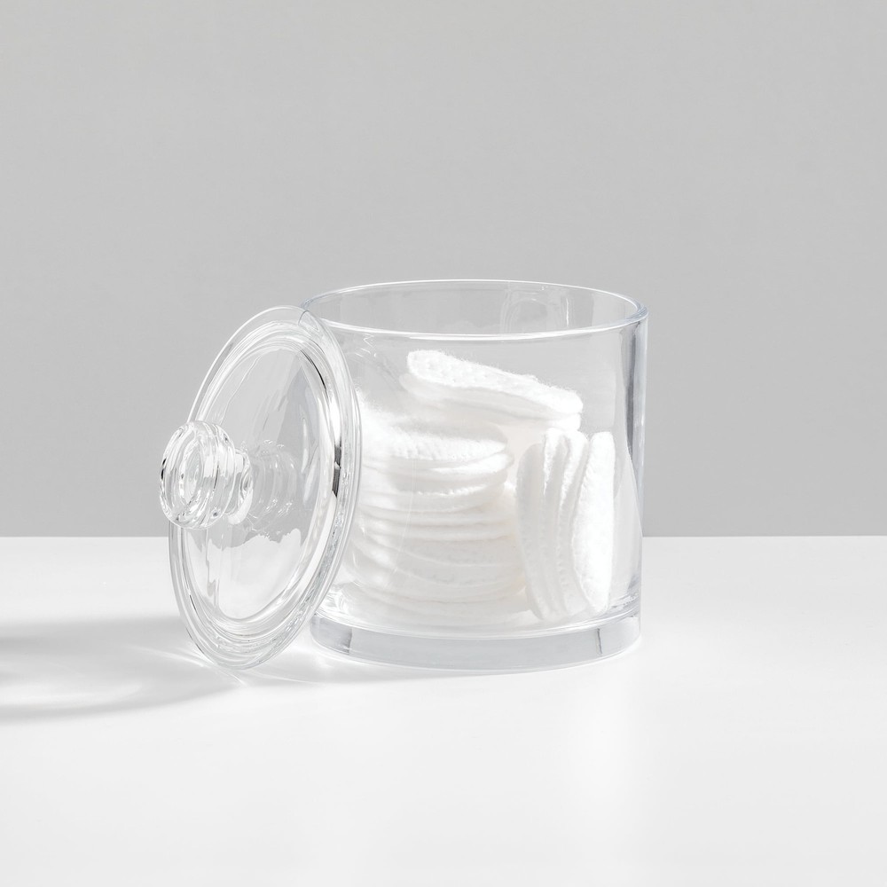 Clear Small Glass Apothecary Jar - Functional Vanity Storage Decor