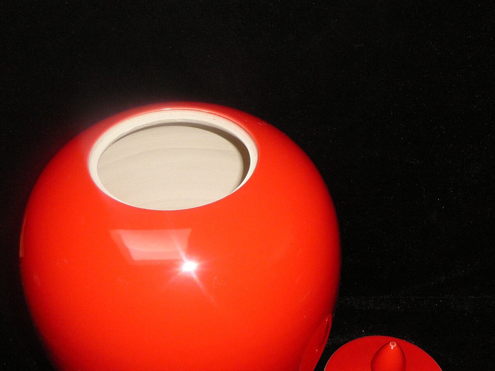 Simple Plain Solid Red Glaze Porcelain Vase Jar vs012red SF