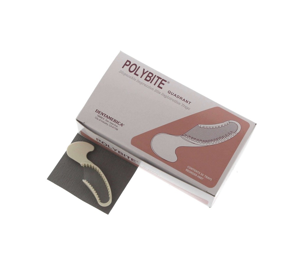 140pcs DentAmerica Polybite Disposable Impression Bite Trays–Quadrant