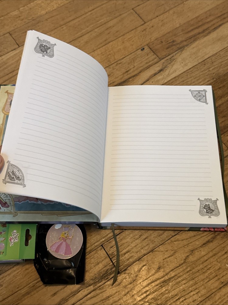 Wizard Of Oz Merchandise Bundle - Journal Notebook Diary, Glinda Pin, & Postcard