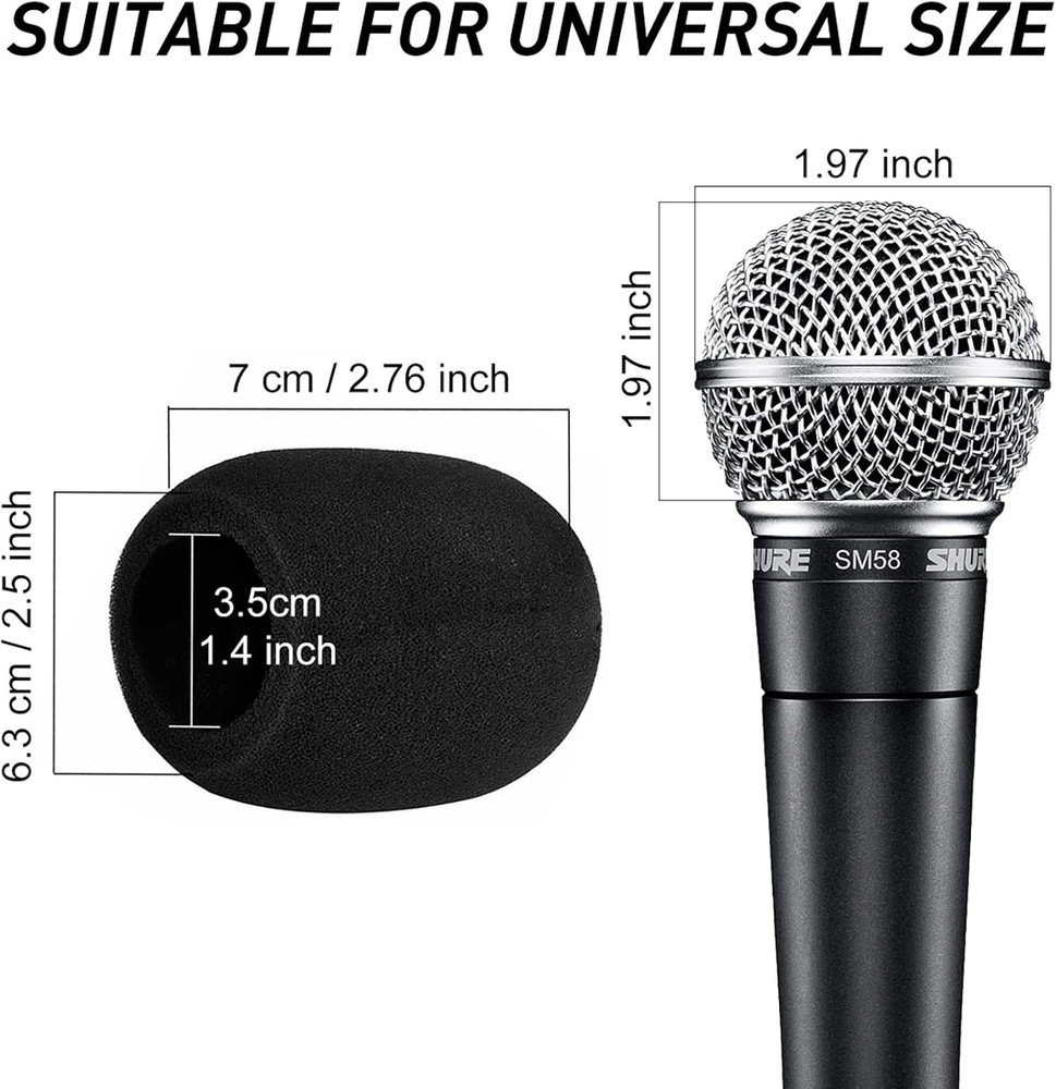 5 Pack Foam Mic Cover Handheld Microphone Windscreen (5 Pack)