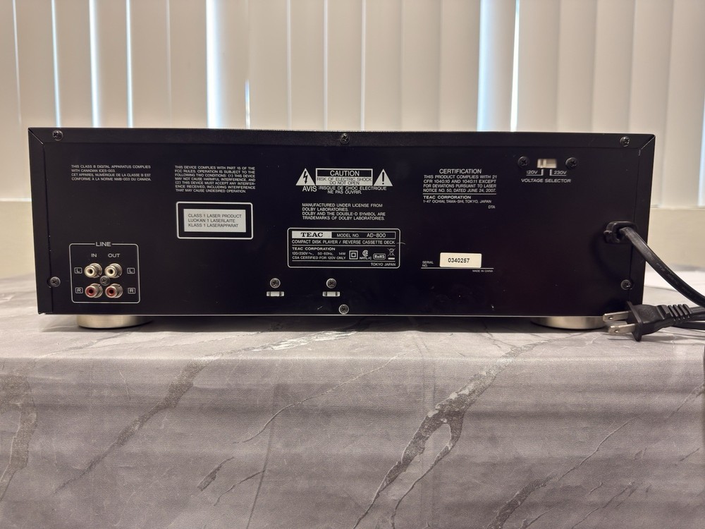 TEAC AD-800 CD Player / Reverse Cassette Deck💥READ💥only Tape & USB Work 💥