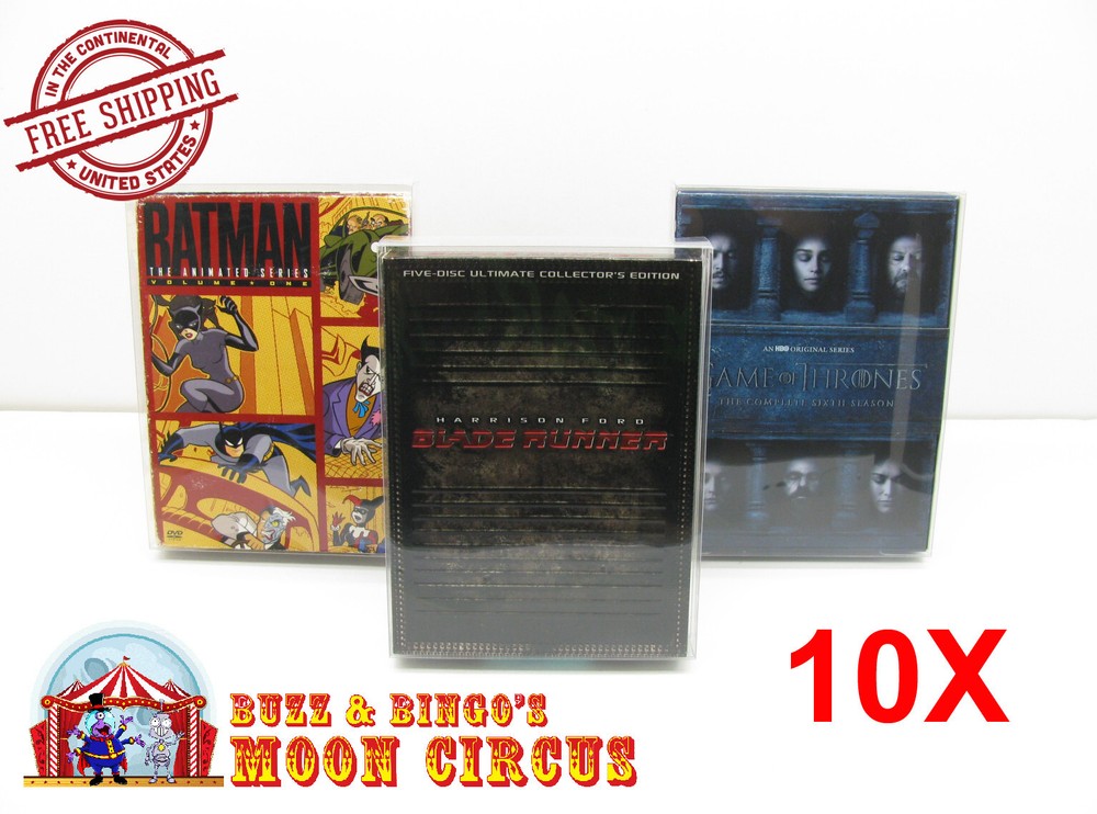10x DVD OVERSIZED BOX SET (SIZE DVO C) - CLEAR PLASTIC PROTECTIVE BOX PROTECTOR