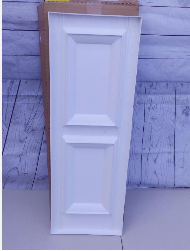 12" x 39" PLYGEM Raised Panel Board Window Shutters Pair In White Polypropylene