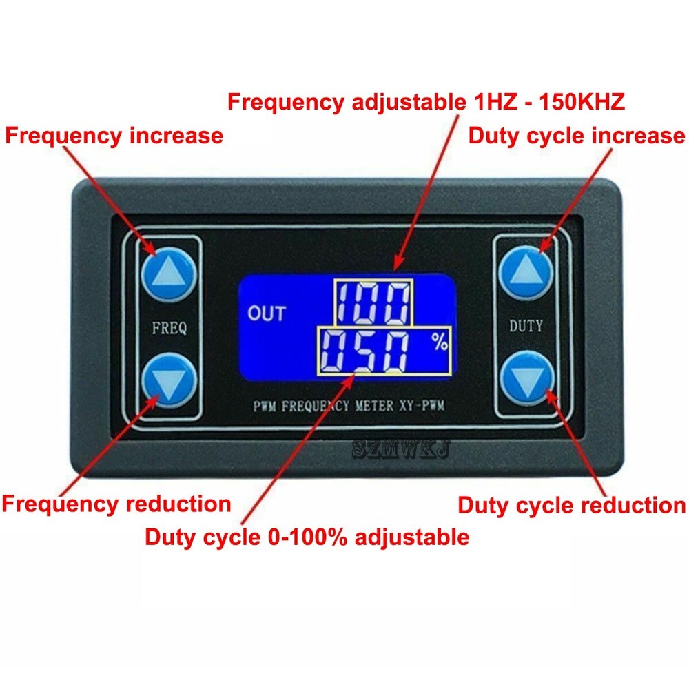 2PCS PWM Signal Generator Module Adjustable PWM Pulse Frequency Adjustable Meter