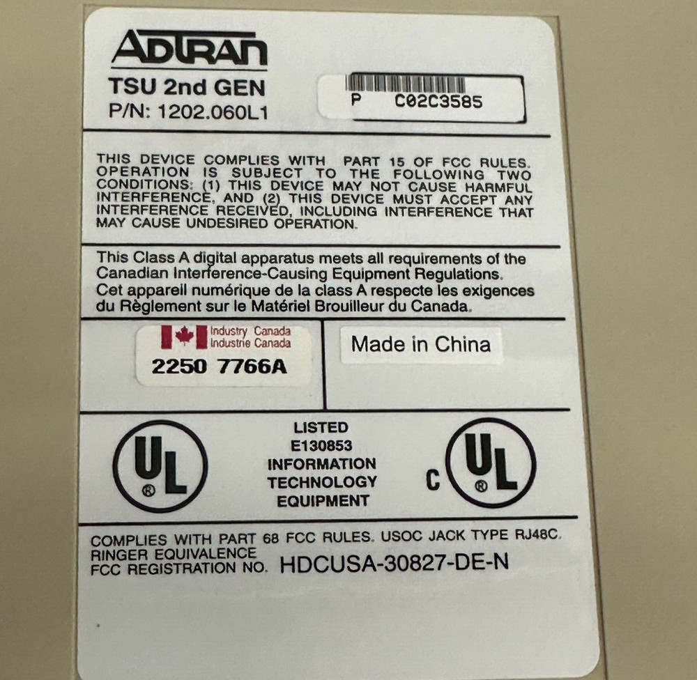 Adtran 1202.060L1 TSU 2nd Gen