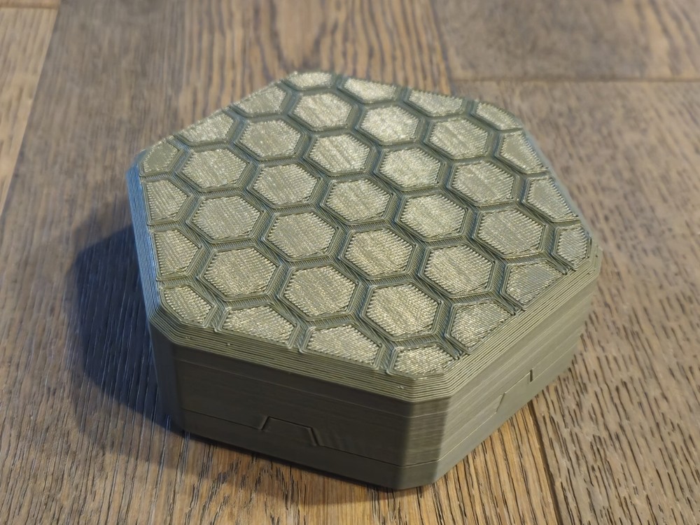 9mm Ammo Hexagonal Box Storage Magnetic Closure - 60 Rounds, Compact Pocketable