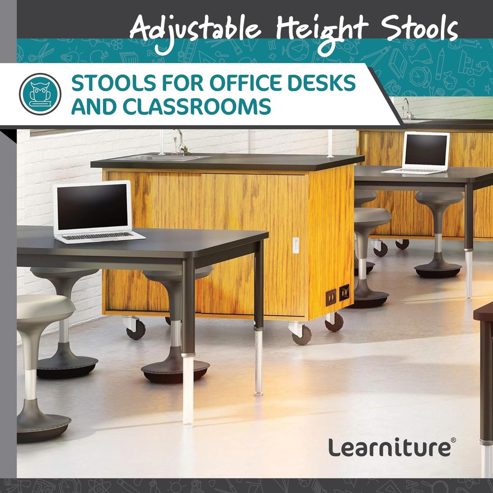 Learniture Adjustable Height Active Learning Stool for Office Desks and