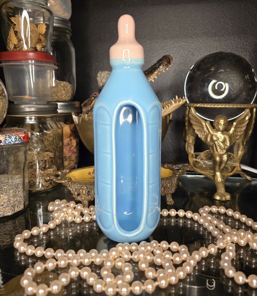 Mid-Century Ceramic Baby Bottle Planter