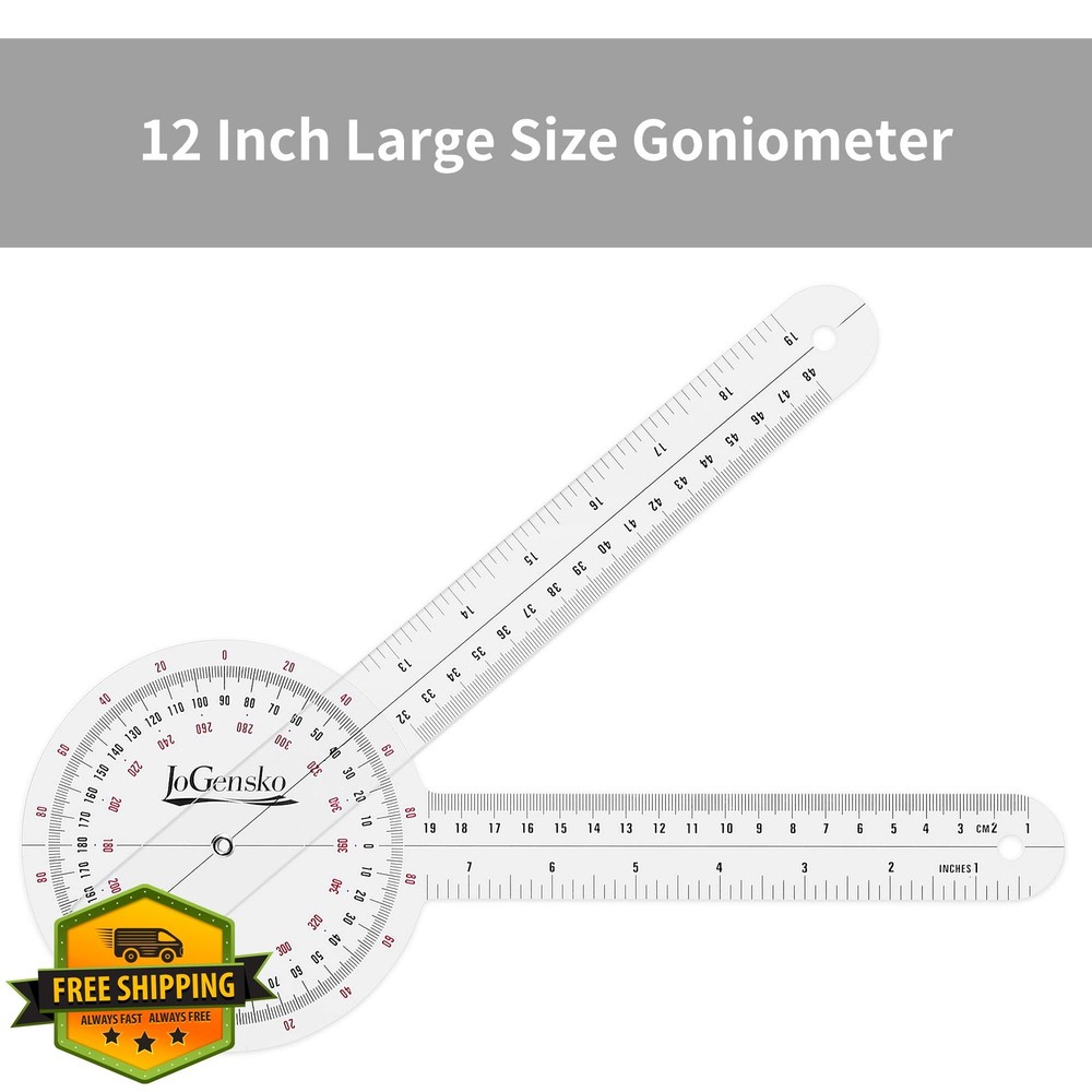 12" Goniometer Orthopaedic Physical Therapy Angle Ruler 3 Pc
