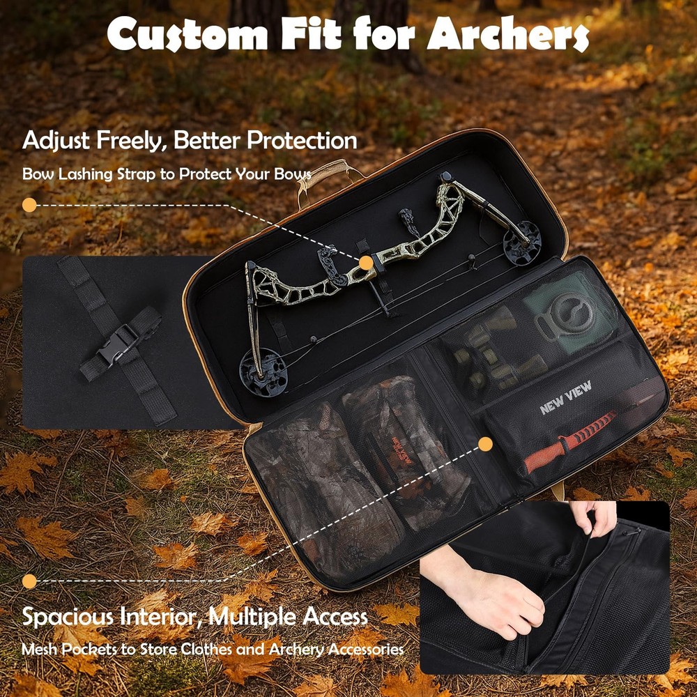 Compound Bow Case Soft Padded Archery Bag Large Accessory Storage