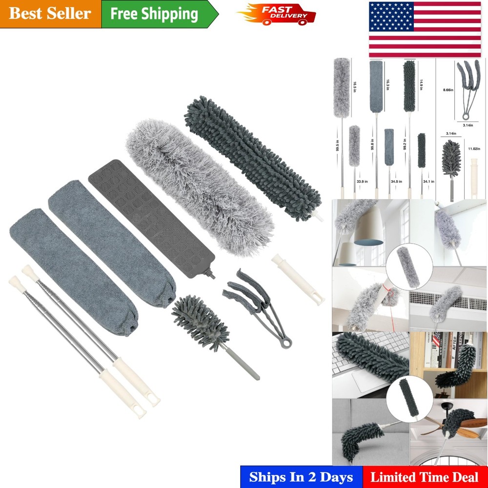 Comprehensive 10 Piece Cleaning Duster Set: Ergonomic Handle for Easy Dusting
