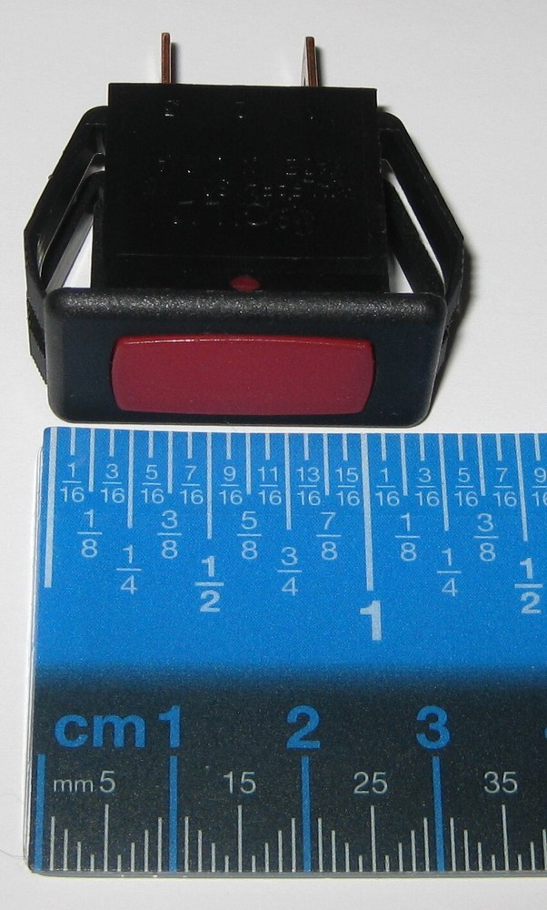 Red Rectangular Panel Mount Neon Indicator McGill Light - 125V - .25" Terminals