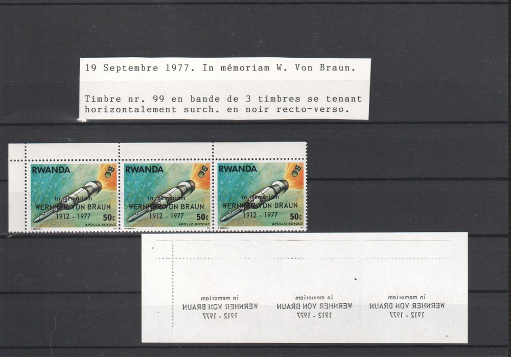 RWANDA SPACE 1977 ERROR MNH - 40539
