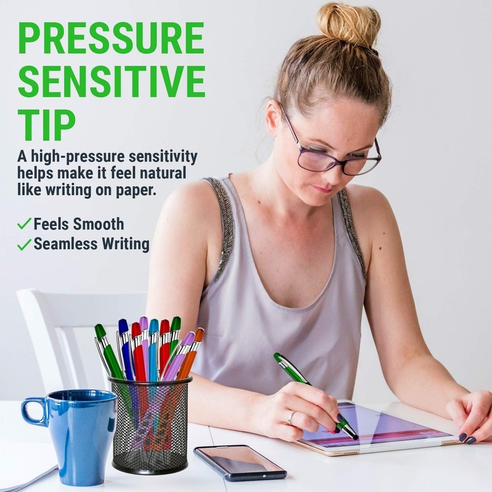Stylus Pen Set Rubber 7 Pack Sensitive Tip Multi-Use for Tablets, Phones, Wri...