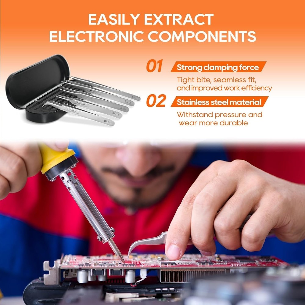 Curved Precision Tweezers for Electronics
