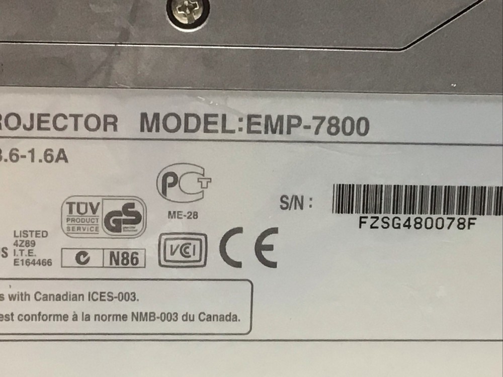 Epson LCD Projector Model Emp-7800