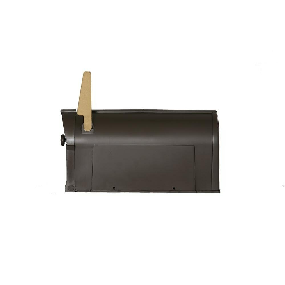 Decorative Mailbox Post-Mount Hampton Bronze Polypropylene Gold Lettering Flag