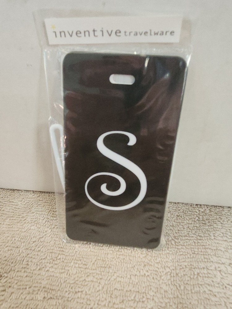 Inventive Travelware " S "  Black Luggage Tag