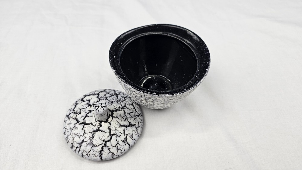 German Crackle Glaze Sugar Bowl