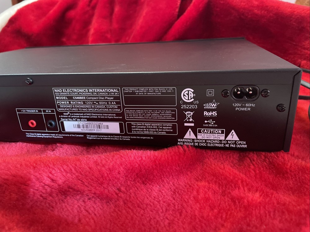 NAD C546BEE Single CD Player Without Remote