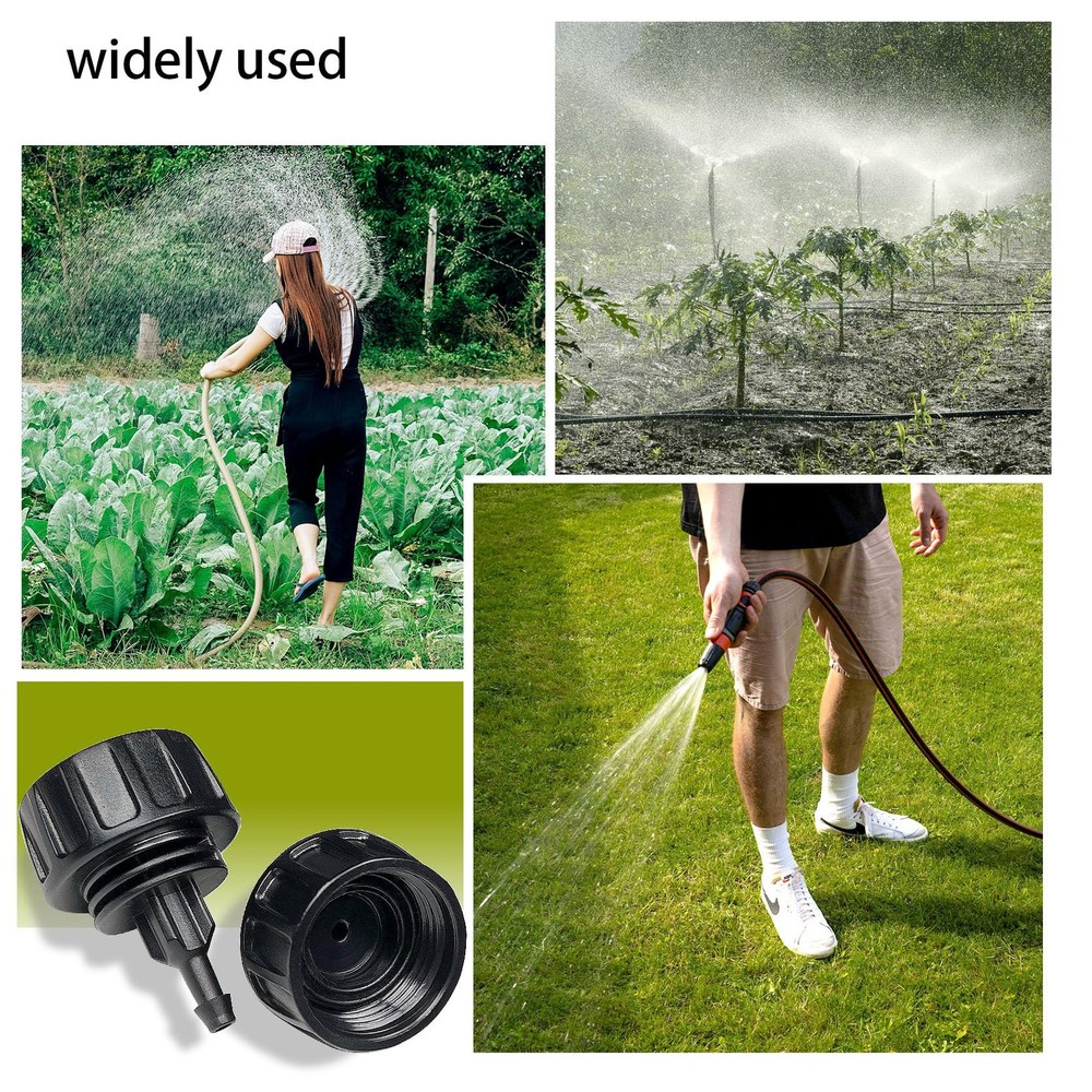 6 Pack Drip Irrigation Hose Connectors, 1/4 Inch inch, Black
