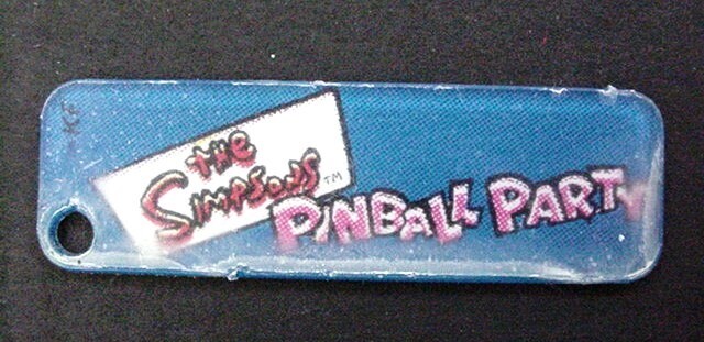 Simpsons Pinball Party Machine Rectangular Key Fob