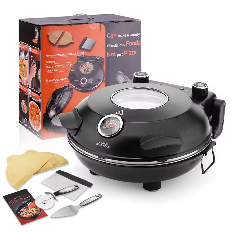 Electric Pizza Oven 420°C Double-Sided Heating Compact Kitchen Maker