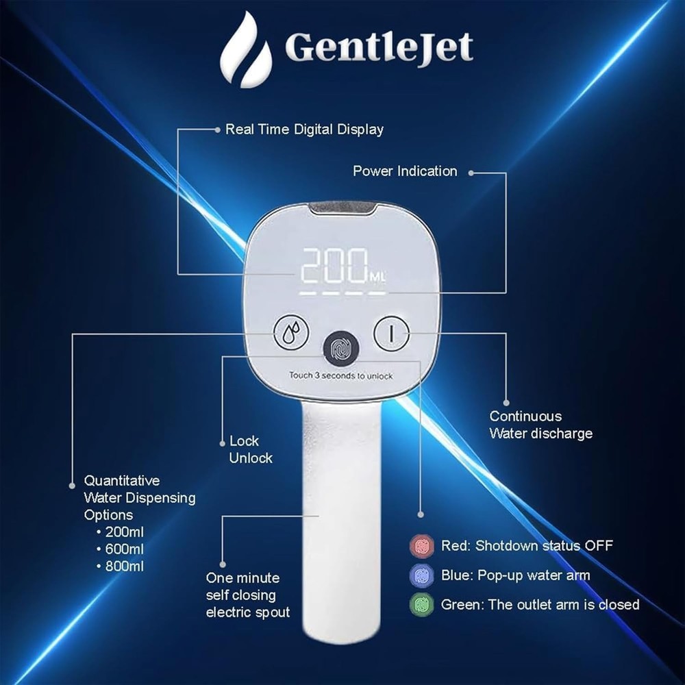 GentleJet Automatic Water Dispenser 5 Gallon USB-C Rechargeable Pump White