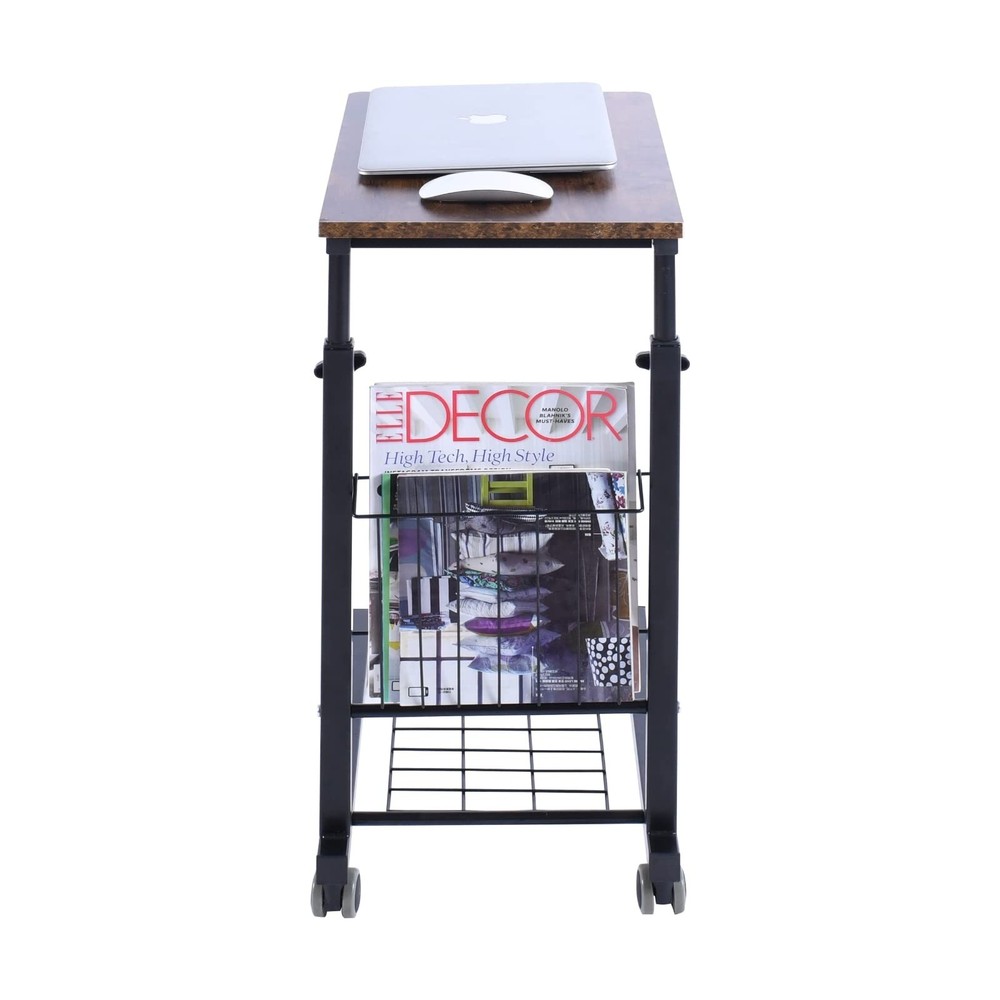 AIZ Overbed Table, Height Adjustable Sofa Side Table Slide Under The Sofa Tab...