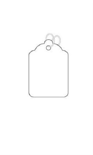 1000 White String Tags Strung 5/8" x 1" H Blank Merchandise String # 1 Tag