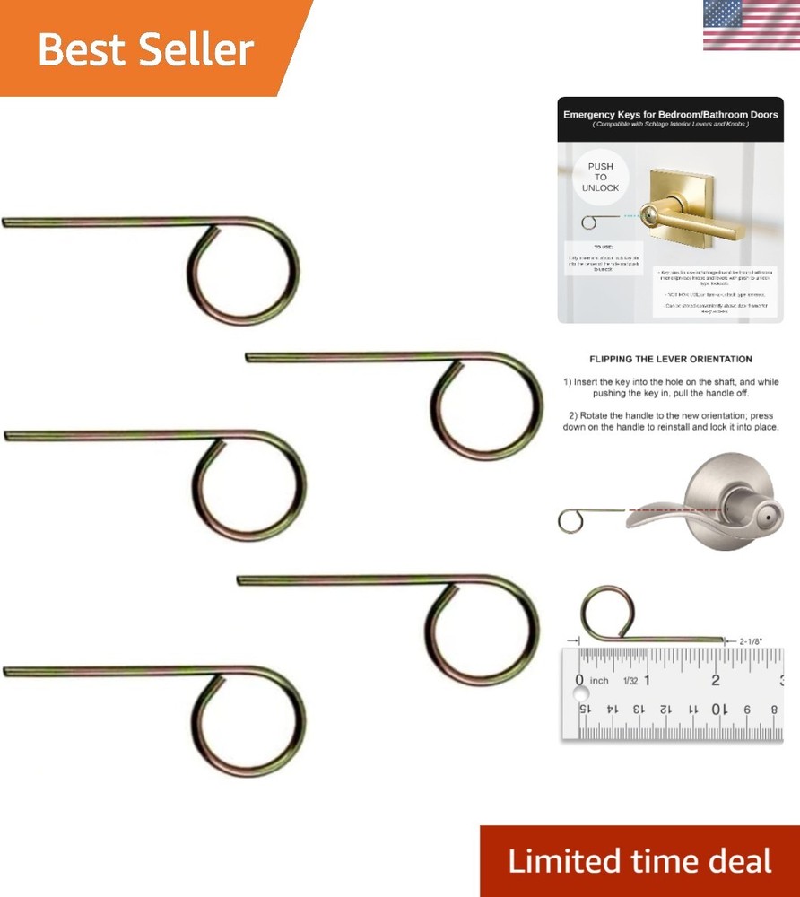 Emergency Key Pins for Schlage Interior Locks - 5 Pack Home Security Solution