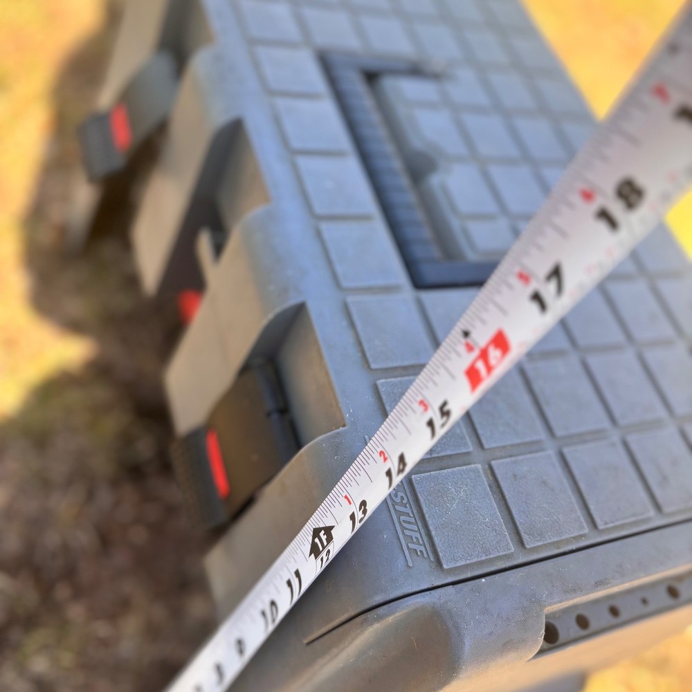 Tuff-Stuff Gray Plastic Tool Box w/ Removable Organizer 16" Caddy Toolbox Seat