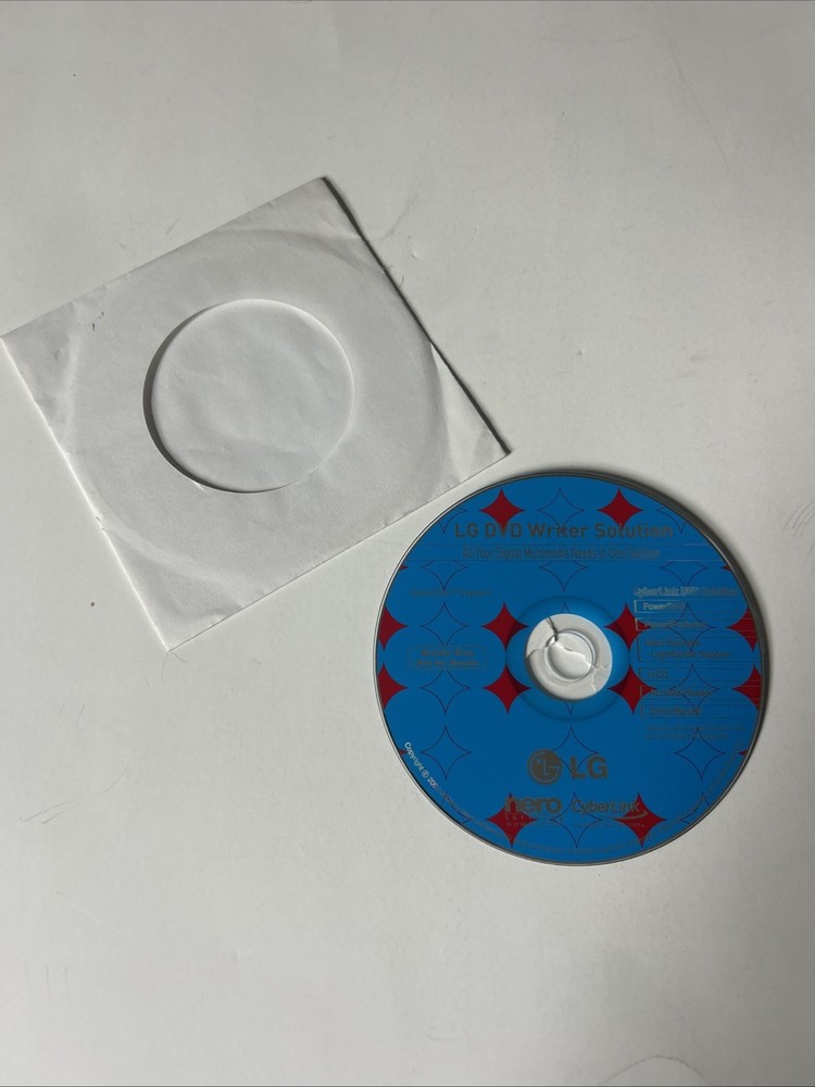 Nero 2002-2008 LG CyberLink DVD Writer Solution CD Disc-Lightscribe-Acrobat