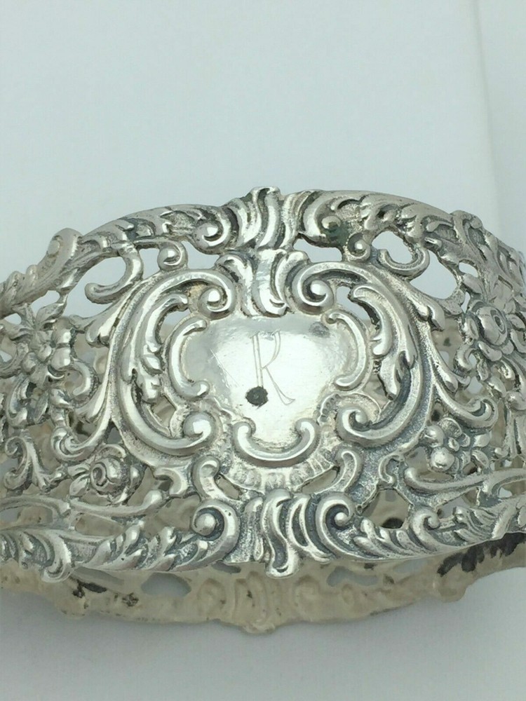 Antique Christoph Widmann Rococo German 835 Silver Napkin Ring "R" initial